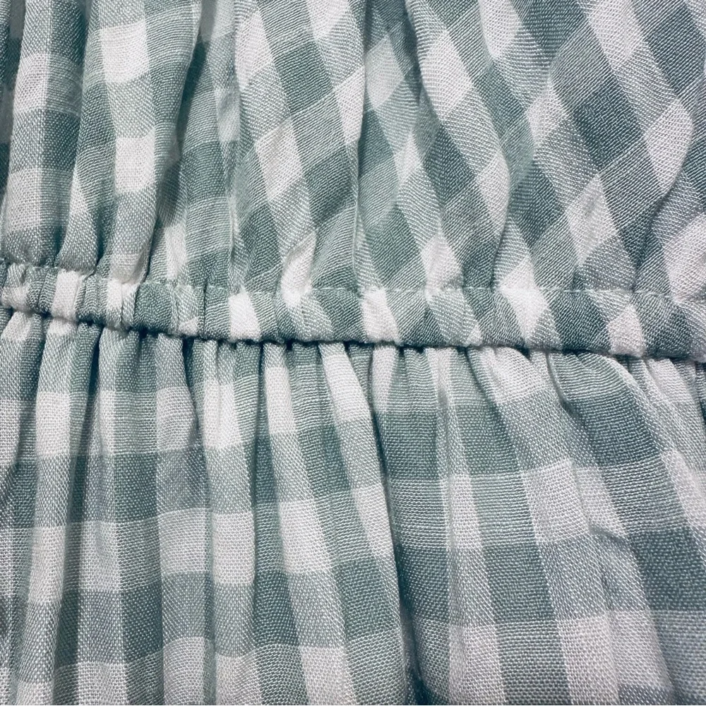 NWT Thirty/Thirty LA Green & White Gingham Dress, Babydoll Mini Dress, Medium - Picture 5 of 15